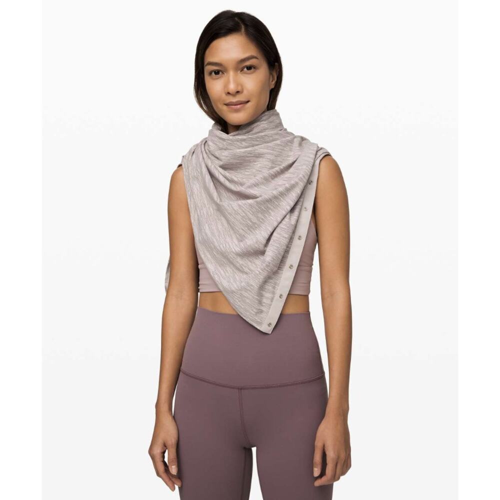Lululemon Vinyasa Scarf OS Rulu Aqueous Ikat Jacquard Light Chrome Dark Chrome